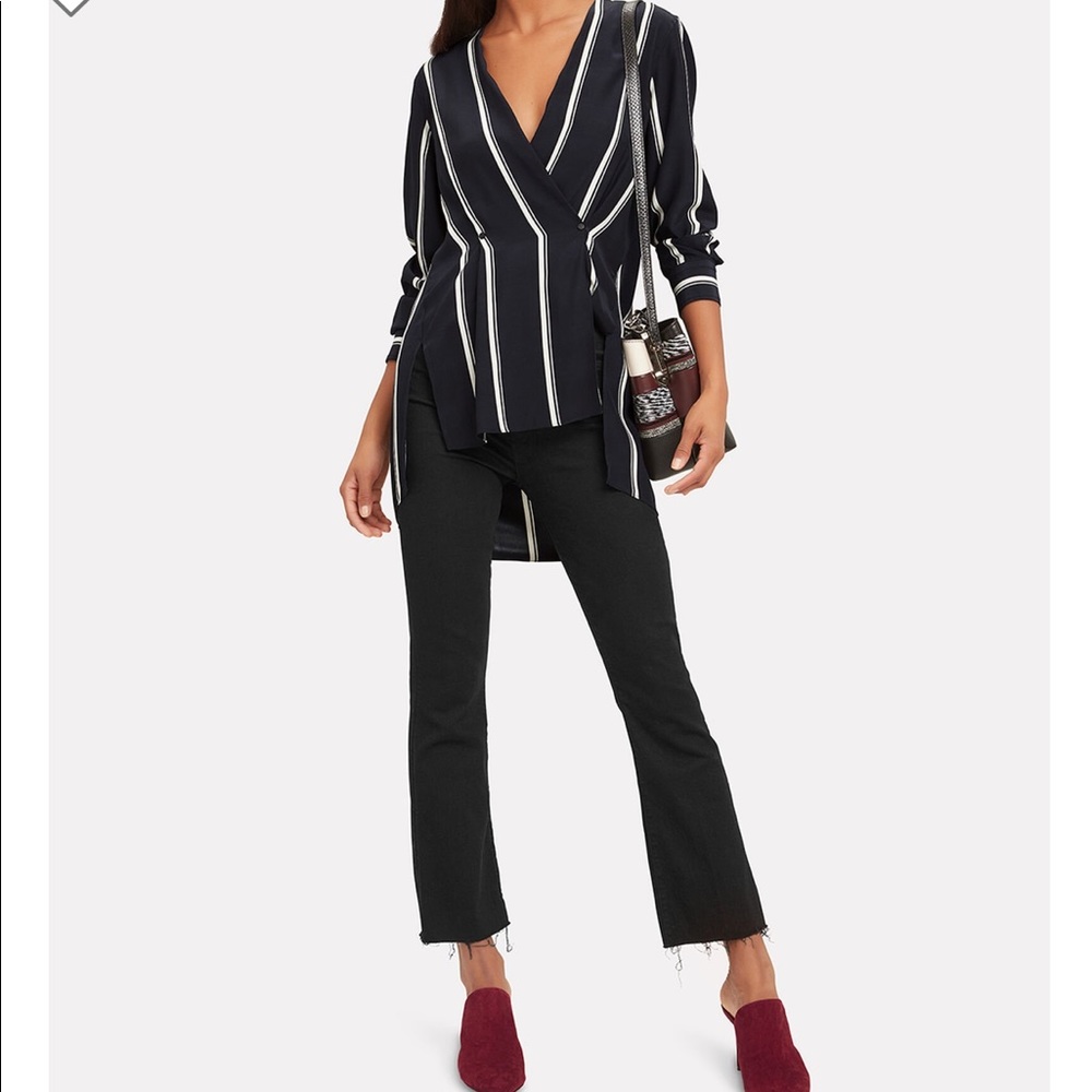Mother the hustler ankle fray in black